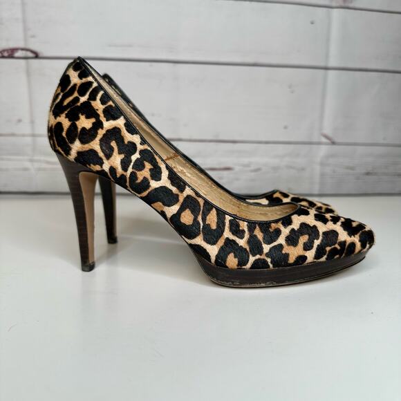 Coach | Giovanna Calf Hair Leopard Print Heels size 6.5 - Picture 4 of 10